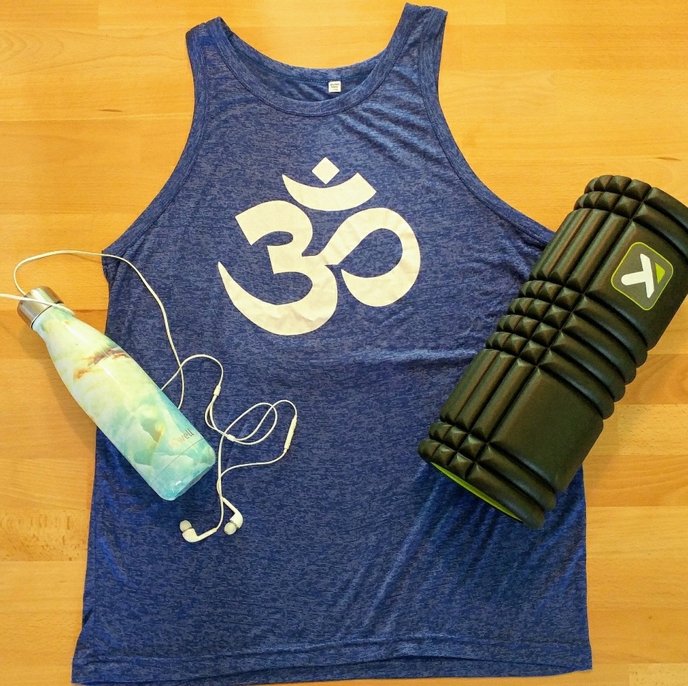 Blue yoga athletic top